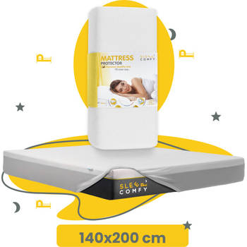 Sleep Comfy - Waterdicht Matrasbeschermer 140x200 cm - Moltons - Antibacteriëel - Rondom Elastiek - Wit