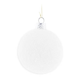 Cotton Balls kerstballen - wit - katoen - 6,5 cm - Kerstbal
