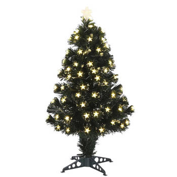 Tweedekans kerstboom - fiber - 90 cm - met sterren lampjes - Kunstkerstboom