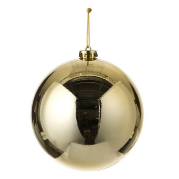 1x Grote kunststof kerstballen goud 15 cm - Kerstbal