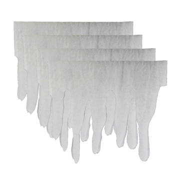 4x stuks ijspegelranden/sneeuwranden wit 200 x 35 sneeuwversiering - Decoratiesneeuw