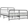 vidaXL Bedframe met hoofd- en voeteneinde metaal zwart 160x200 cm