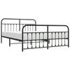 vidaXL Bedframe met hoofd- en voeteneinde metaal zwart 180x200 cm