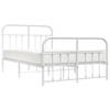 vidaXL Bedframe met hoofd- en voeteneinde metaal wit 120 x 190 cm