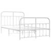 vidaXL Bedframe met hoofd- en voeteneinde metaal wit 120 x 190 cm