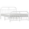 vidaXL Bedframe met hoofd- en voeteneinde metaal wit 140x200 cm