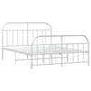 vidaXL Bedframe met hoofd- en voeteneinde metaal wit 140x200 cm