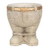 Clayre & Eef Bloempot Broek Ø 15x17 cm Grijs Steen Plantenpot Grijs Plantenpot