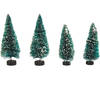 Rayher hobby kerstdorp miniatuur boompjes - 4x stuks - 9 en 12 cm - Kerstdorpen