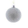 1x Zilveren Cotton Balls kerstballen decoratie 6,5 cm - Kerstbal