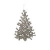 1x stuks kunststof kersthangers kerstboom champagne glitter 15 cm kerstornamenten - Kersthangers