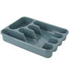 Excellent Houseware Bestekbak/Keuken Organizer - 5-Vaks - Blauw - 33,5 x 26,5 x 3,5 cm - Bestekbakken