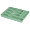 Excellent Houseware Bestekbak/keuken Organizer - 5-Vaks - Groen - 33,5 x 26,5 x 3,5 cm - Bestekbakken