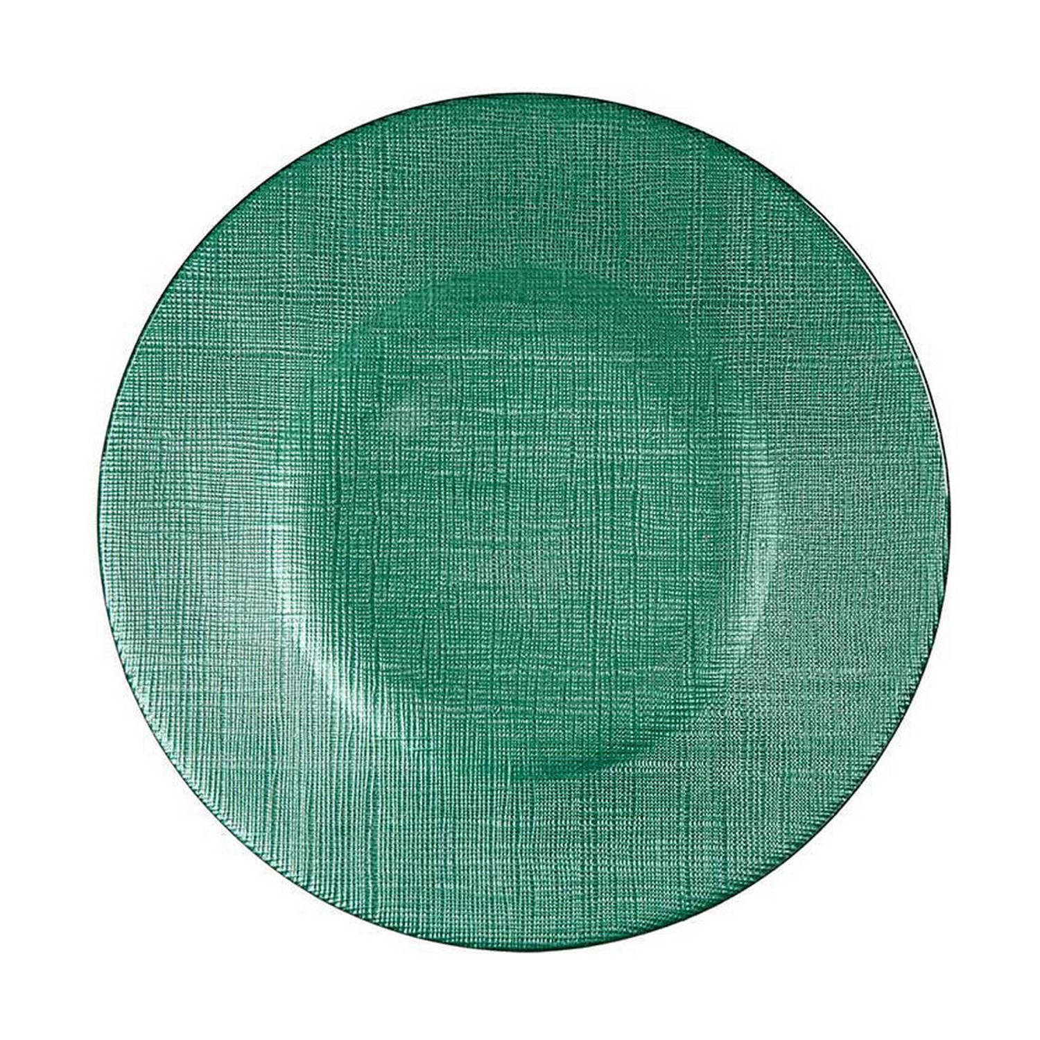 Platt tallrik Kristal Groen Glas (21 x 2 x 21 cm)