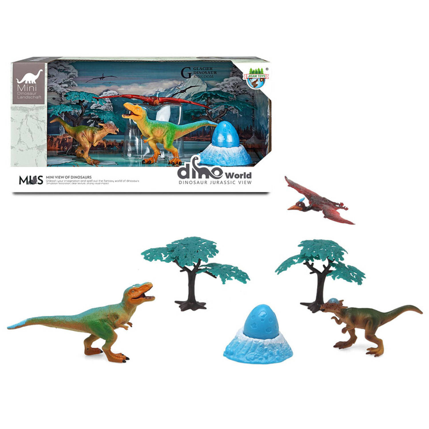 Set van Dinosaurussen 36 x 18 cm