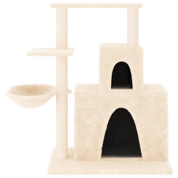 The Living Store Kattenmeubel - Alles-in-één - 61 x 35 x 83 cm - Met huisjes - mand en platforms