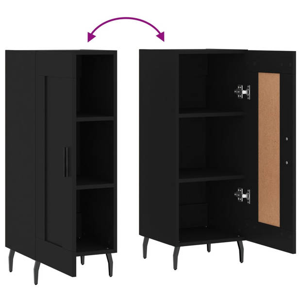 The Living Store Dressoir - Design - Kast - 34.5 x 34 x 90 cm - Zwart