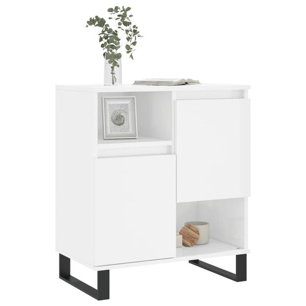 The Living Store Dressoir - Trendy - Opbergkast - 60 x 35 x 70 cm - Hoogglans wit