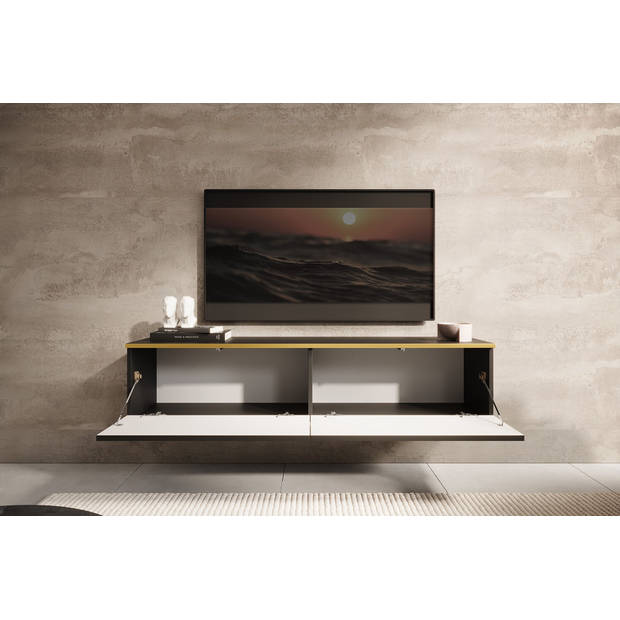 Meubella TV-Meubel Orleans - Zwart - 135 cm