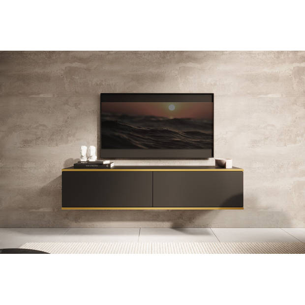 Meubella TV-Meubel Orleans - Zwart - 135 cm