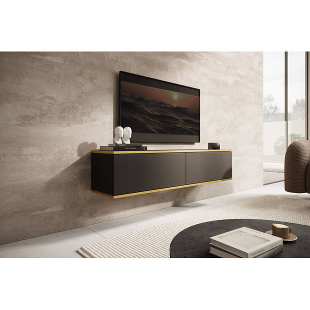 Meubella TV-Meubel Orleans - Zwart - 135 cm