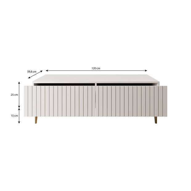 Meubella Salontafel King - Wit - 120 cm