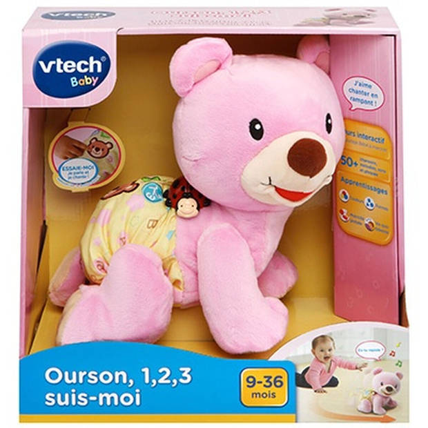 Knuffel Vtech Baby Bear, 1,2,3 Follow Me Muzikaal Roze