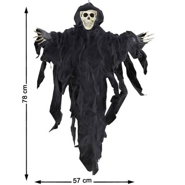 Halloween/horror thema hang decoratie spook/skelet - enge/griezelige pop - 78 cm - Feestdecoratievoorwerp