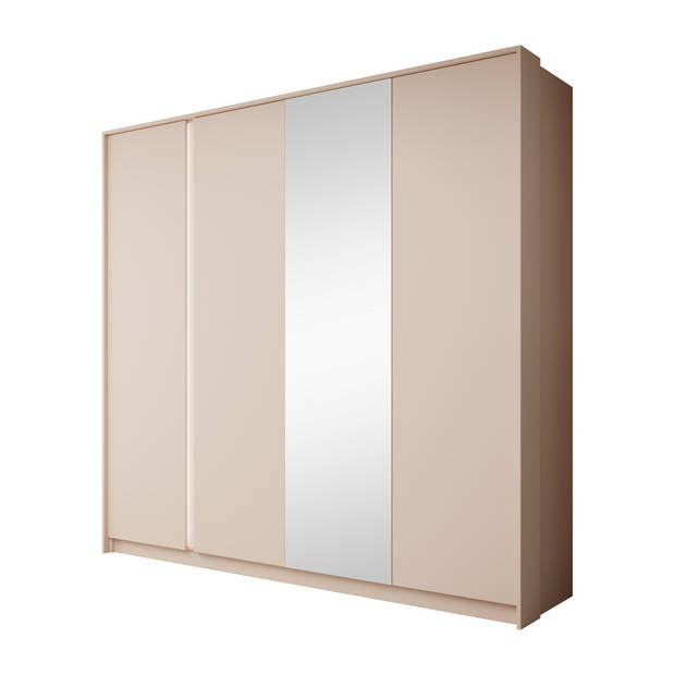 Meubella Kledingkast Desert - Beige - 220 cm - Met spiegel