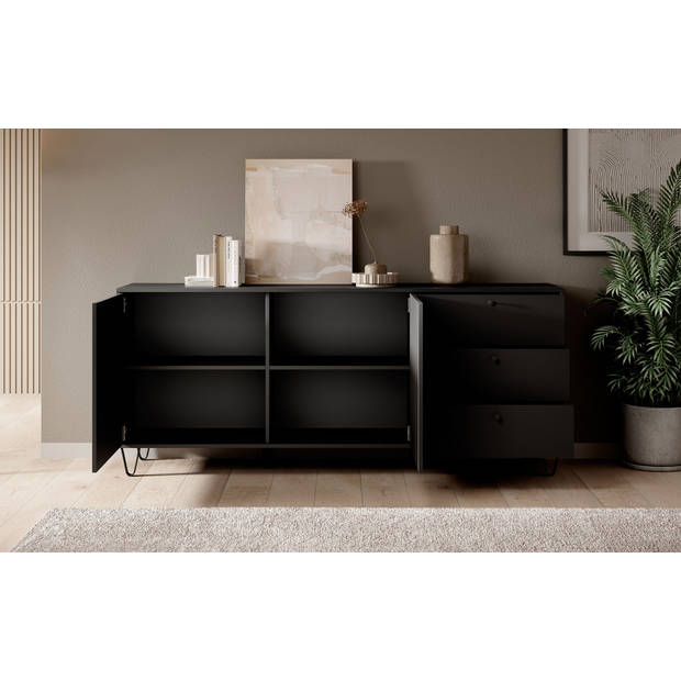 Meubella Dressoir Apula - Antraciet - 183 cm