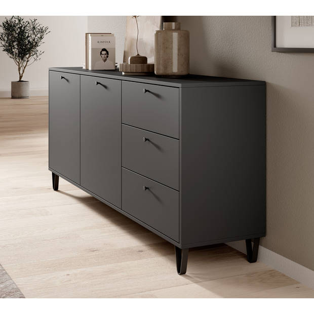 Meubella Dressoir Apula - Antraciet - 183 cm