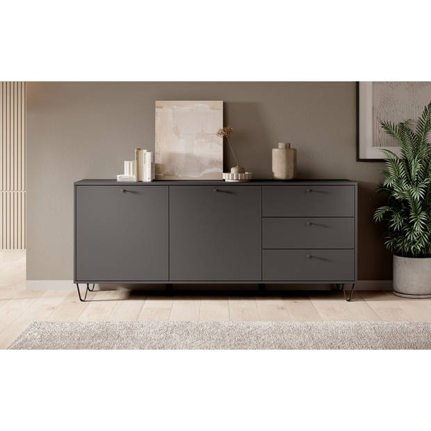 Meubella Dressoir Apula - Antraciet - 183 cm