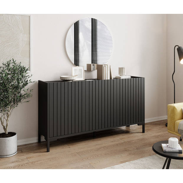 Meubella Dressoir Lemon - Zwart - 150 cm