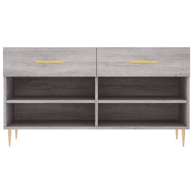 The Living Store Schoenenbank - naam - Opbergen en Zitten - 102x35x55 cm - Grijs Sonoma Eiken