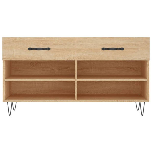 The Living Store Schoenenkast - Sonoma eiken - 102 x 35 x 55 cm - Duurzaam materiaal