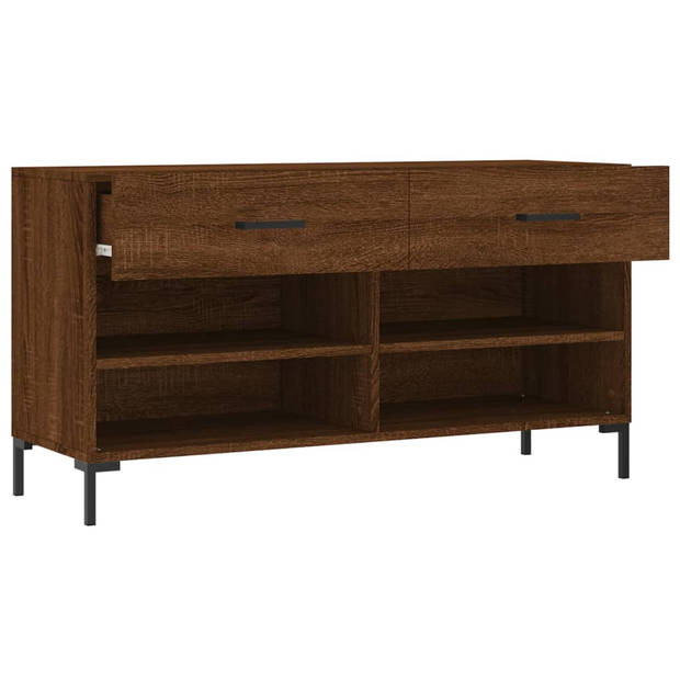 The Living Store Schoenenbank - - Meubel - 102 x 35 x 55 cm - Bruineiken