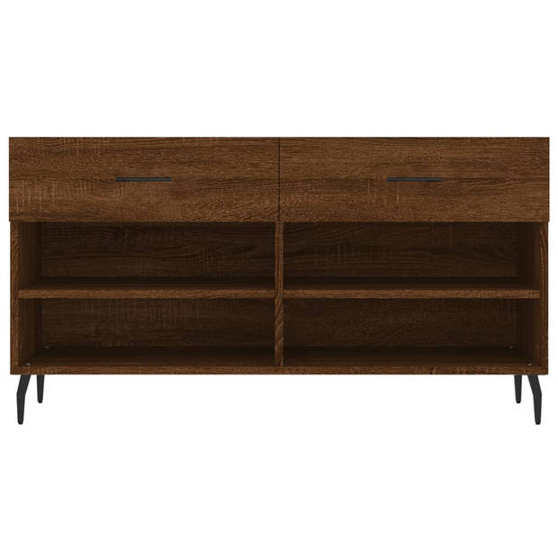 The Living Store Schoenenbank - Bewerkt hout en ijzer - 102 x 35 x 55 cm - Trendy en praktisch