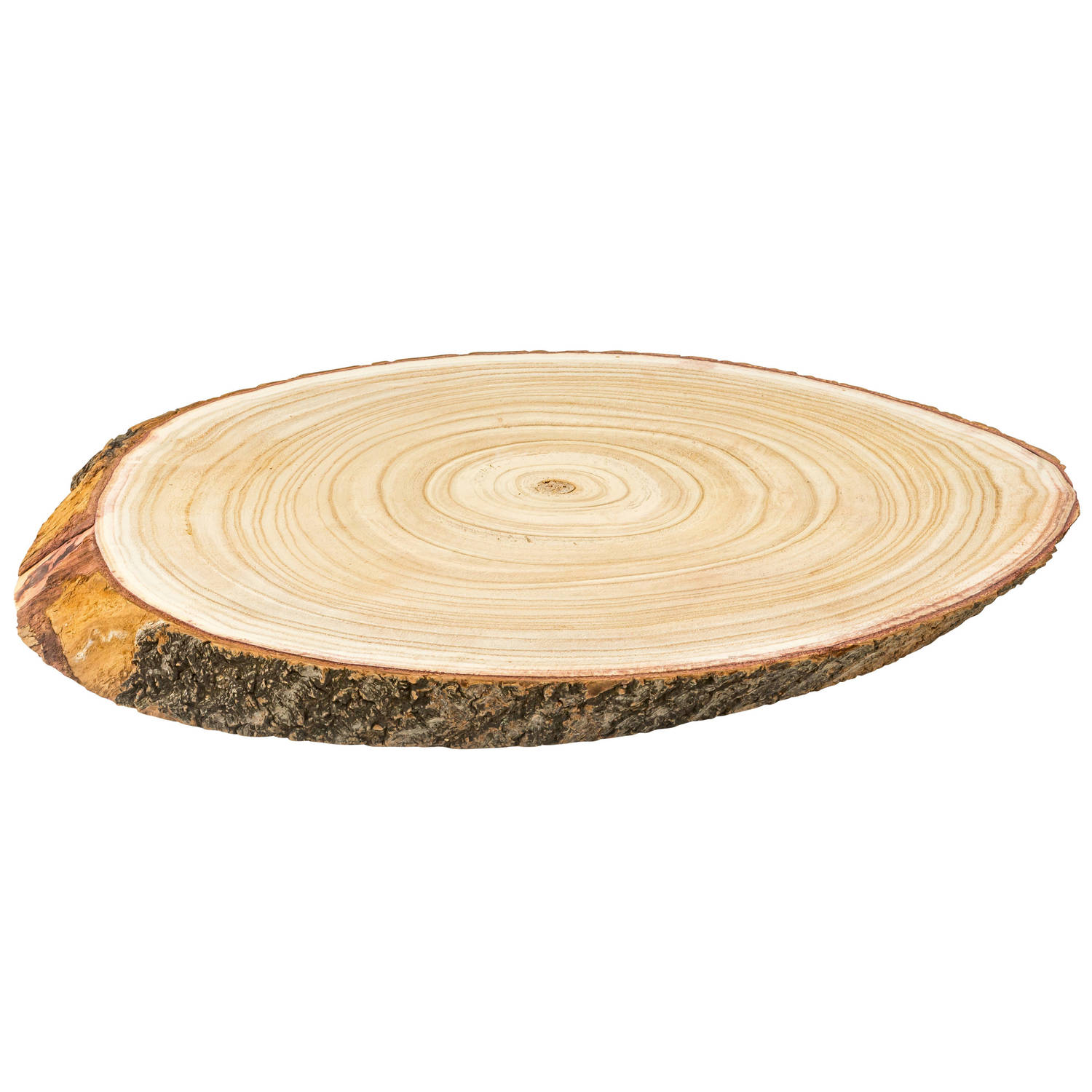 Kaarsenplateau-kaarsenbord boomschijf hout 51 x 32 x 4 cm ovaal Kaarsenplateaus