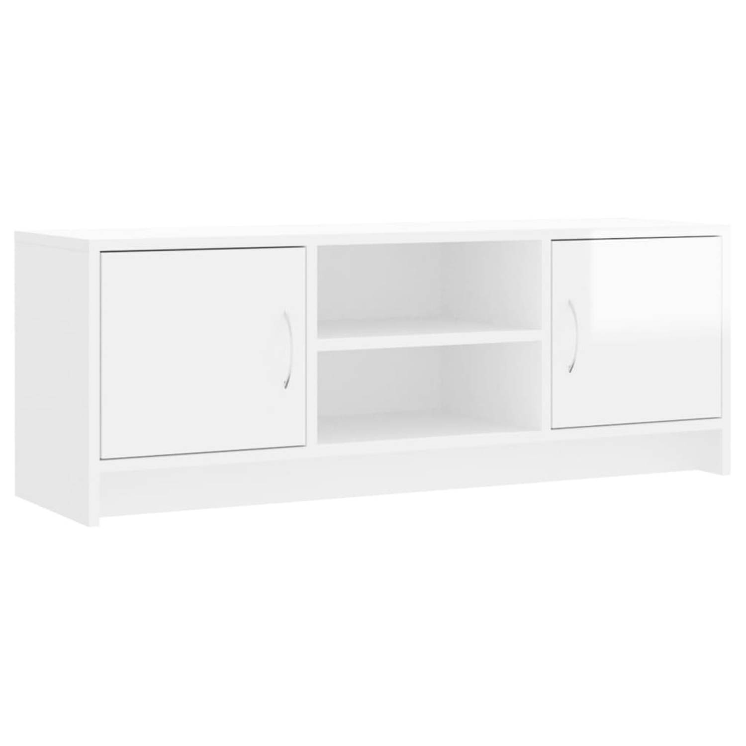 vidaXL Tv-meubel 102x30x37,5 cm bewerkt hout hoogglans wit
