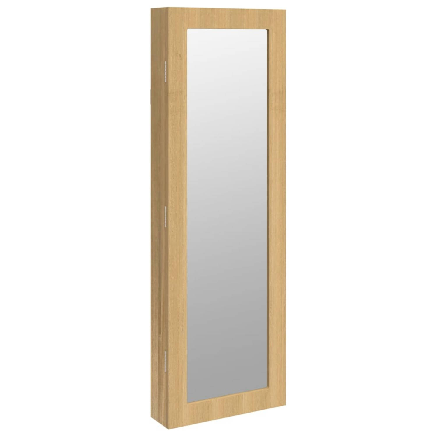 vidaXL Sieradenkast met spiegel wandgemonteerd 30x8,5x90 cm wit
