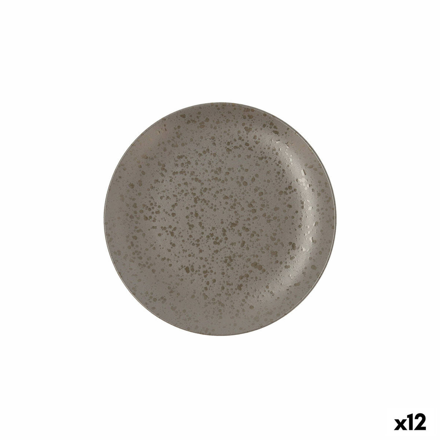 Platt tallrik Ariane Oxide Keramisch Grijs (Ø 21 cm) (12 Stuks)