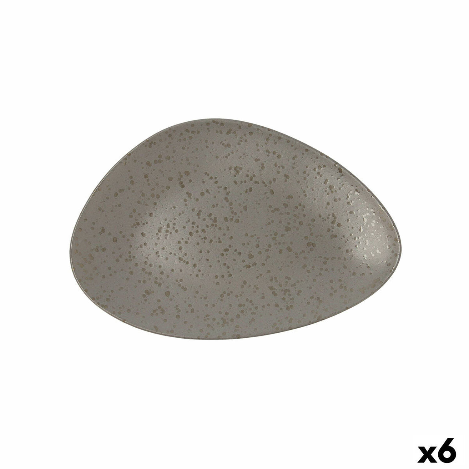 Platt tallrik Ariane Oxide Driehoekig Keramisch Grijs (Ø 29 cm) (6 Stuks)