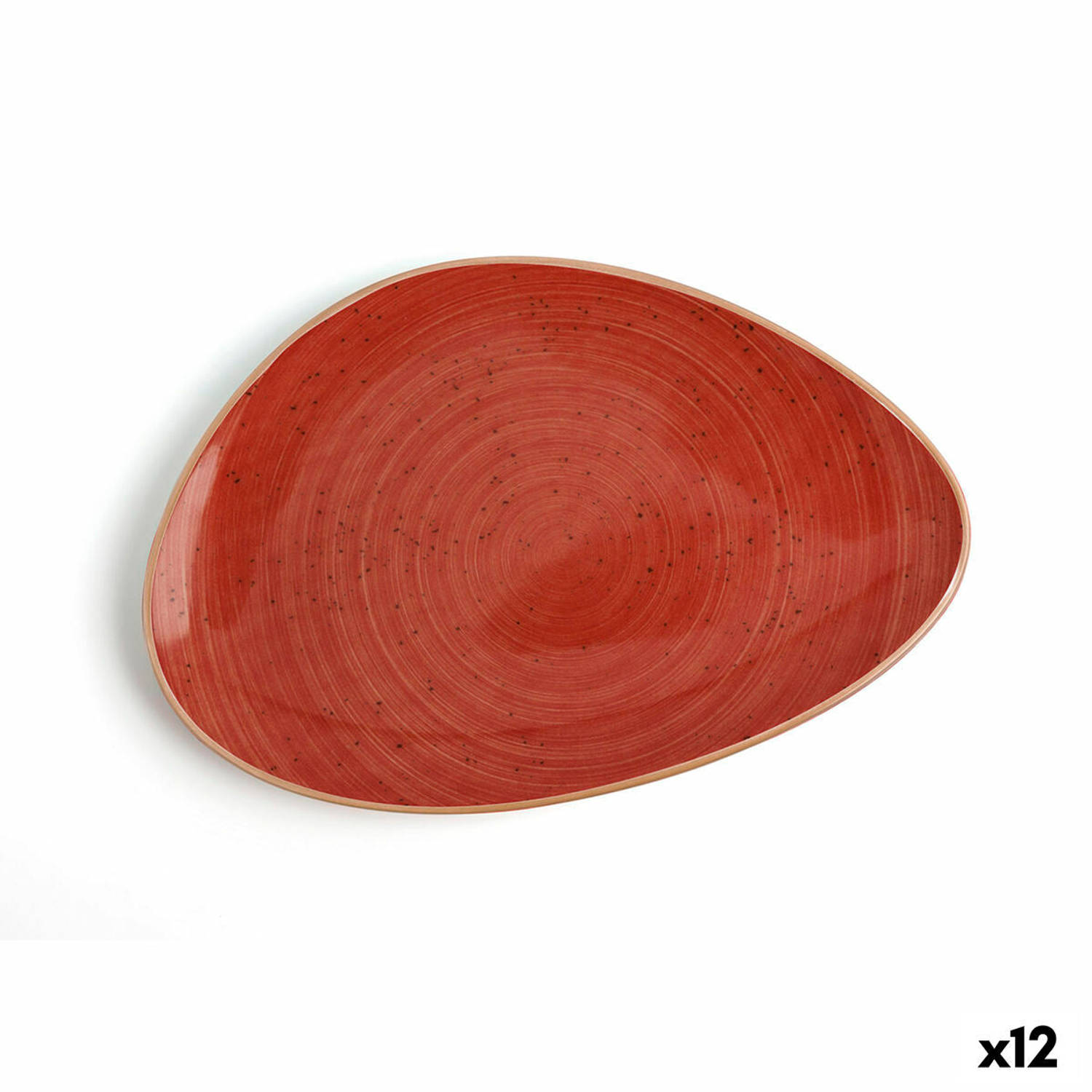 Platt tallrik Ariane Terra Driehoekig Keramisch Rood (Ø 21 cm) (12 Stuks)