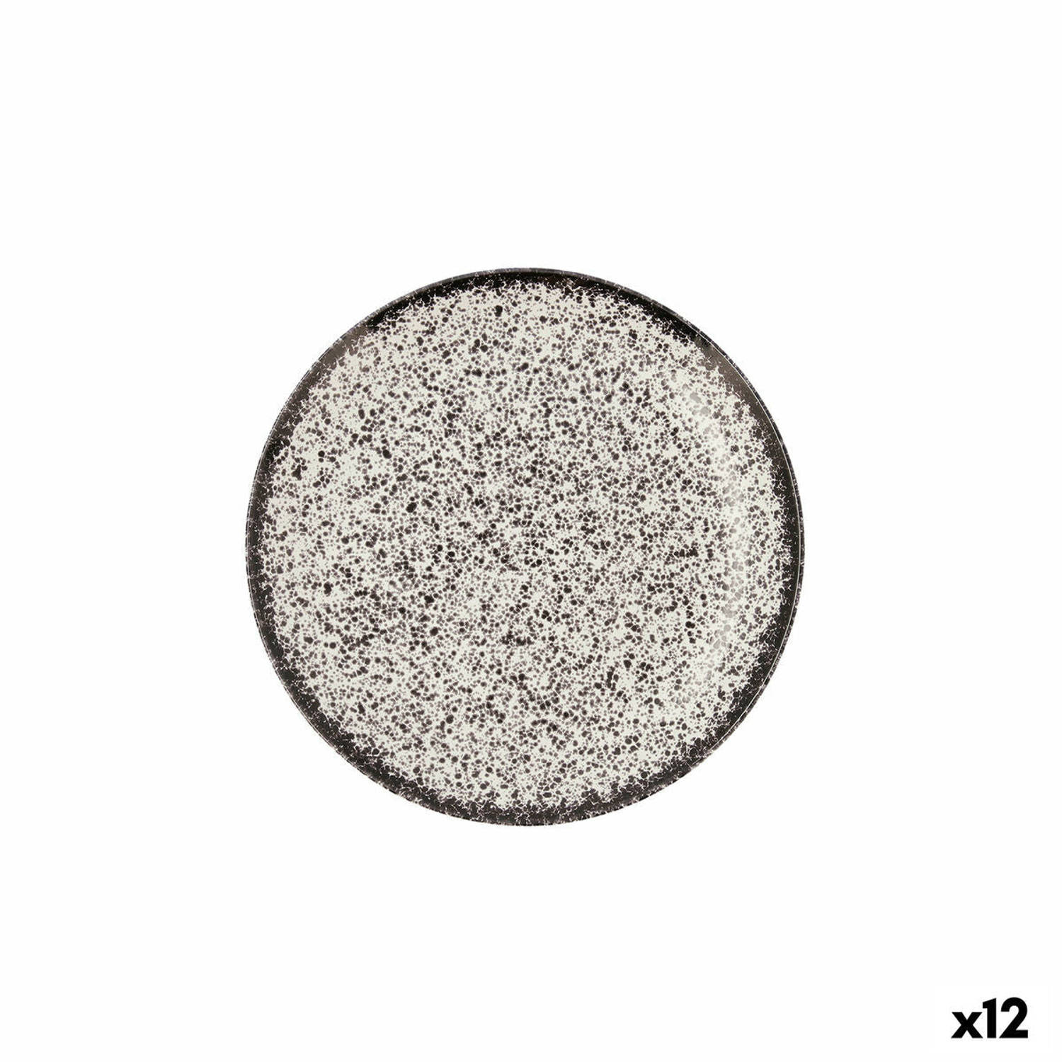 Platt tallrik Ariane Rock Keramisch Zwart (Ø 21 cm) (12 Stuks)