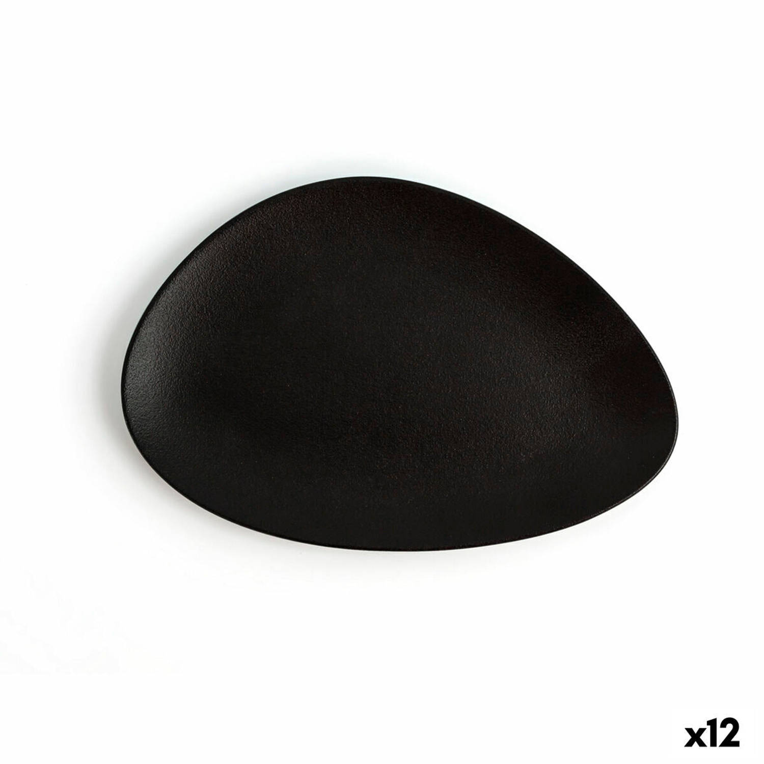 Platt tallrik Ariane Antracita Driehoekig Keramisch Zwart Ø 21 cm (12 Stuks)