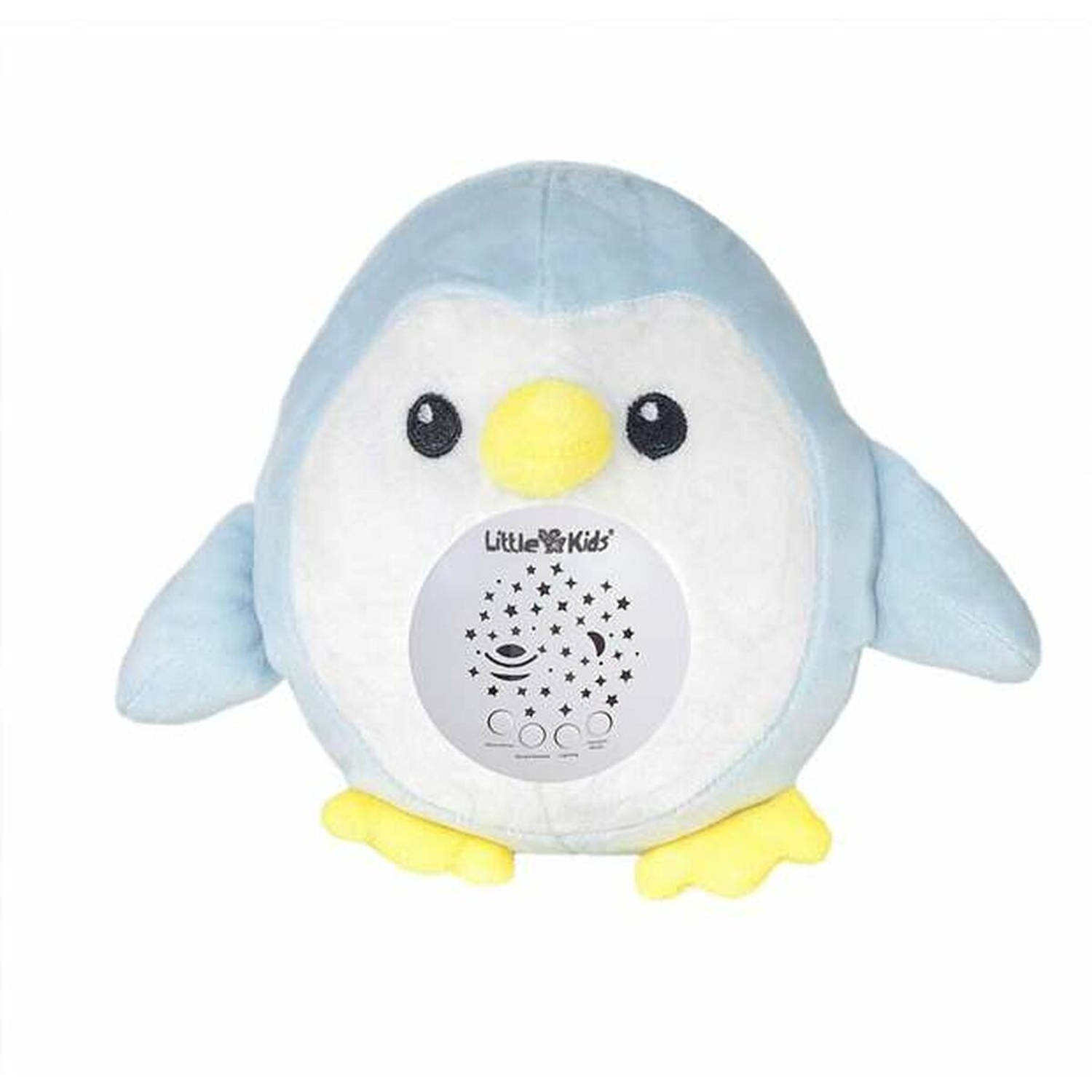 Muzikale Knuffel Projector Blauw Pinguïn 22 cm