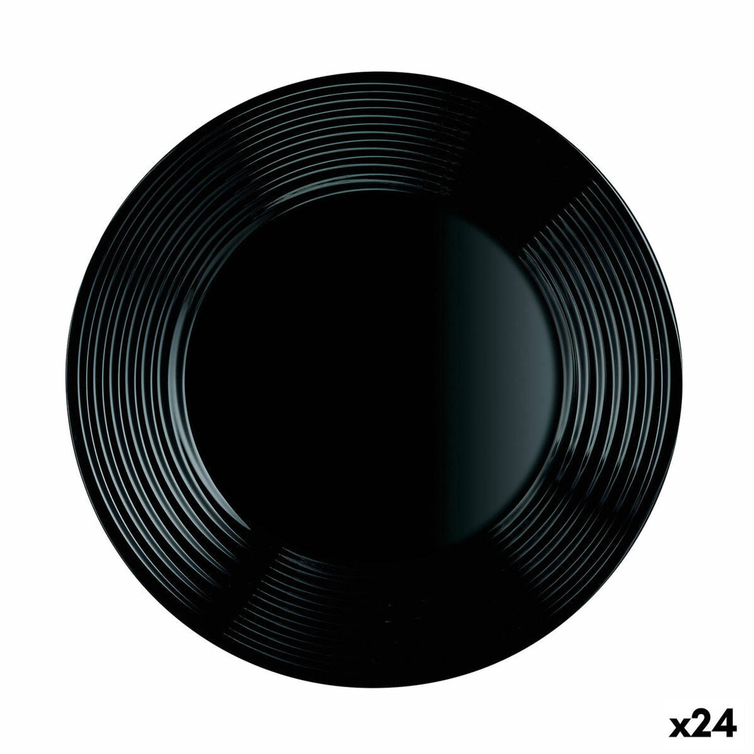 Platt tallrik Luminarc Harena Zwart Glas (25 cm) (24 Stuks)