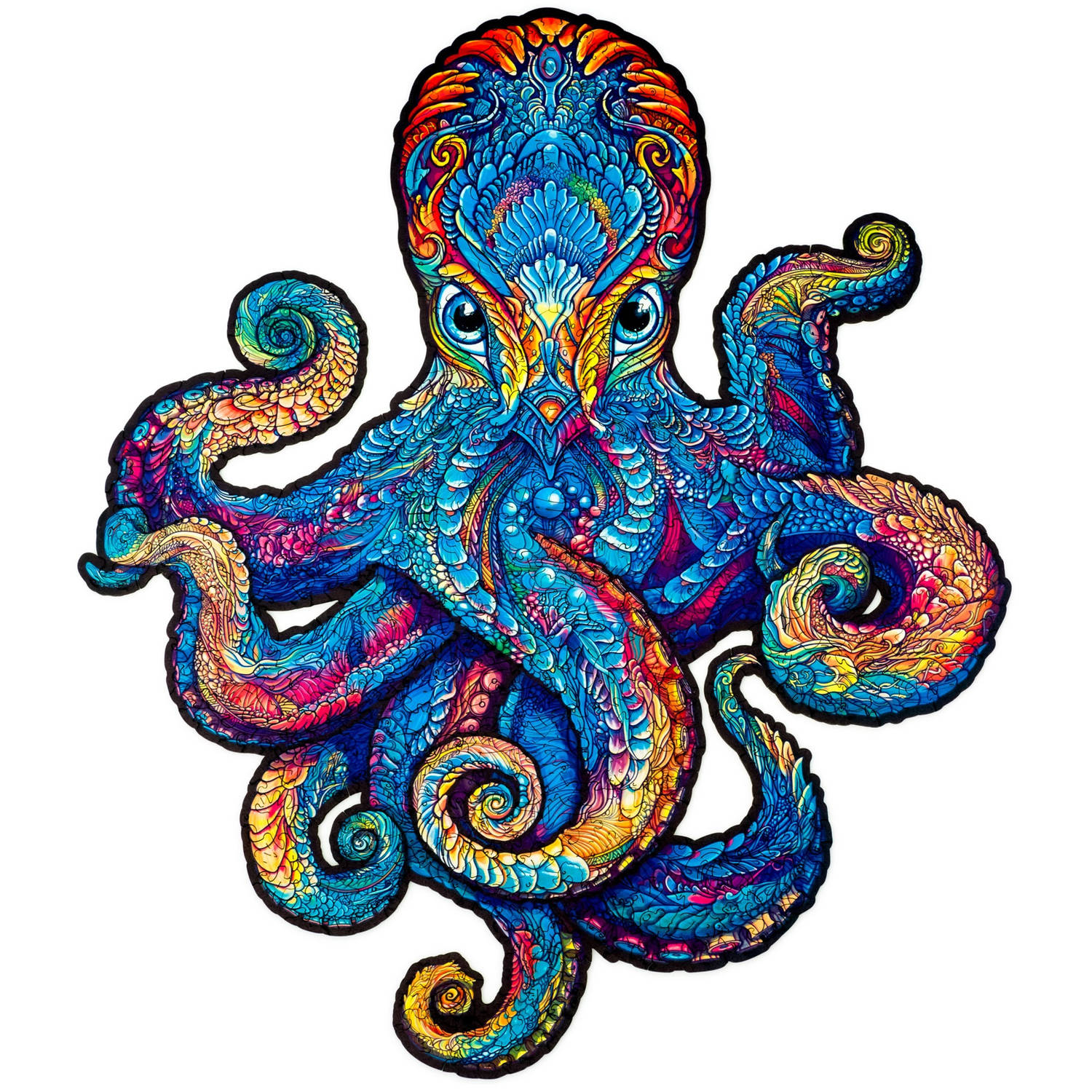 UNIDRAGON Houten Puzzel Dier - Magnetische Octopus - 200 stukjes - Medium 33x28 cm
