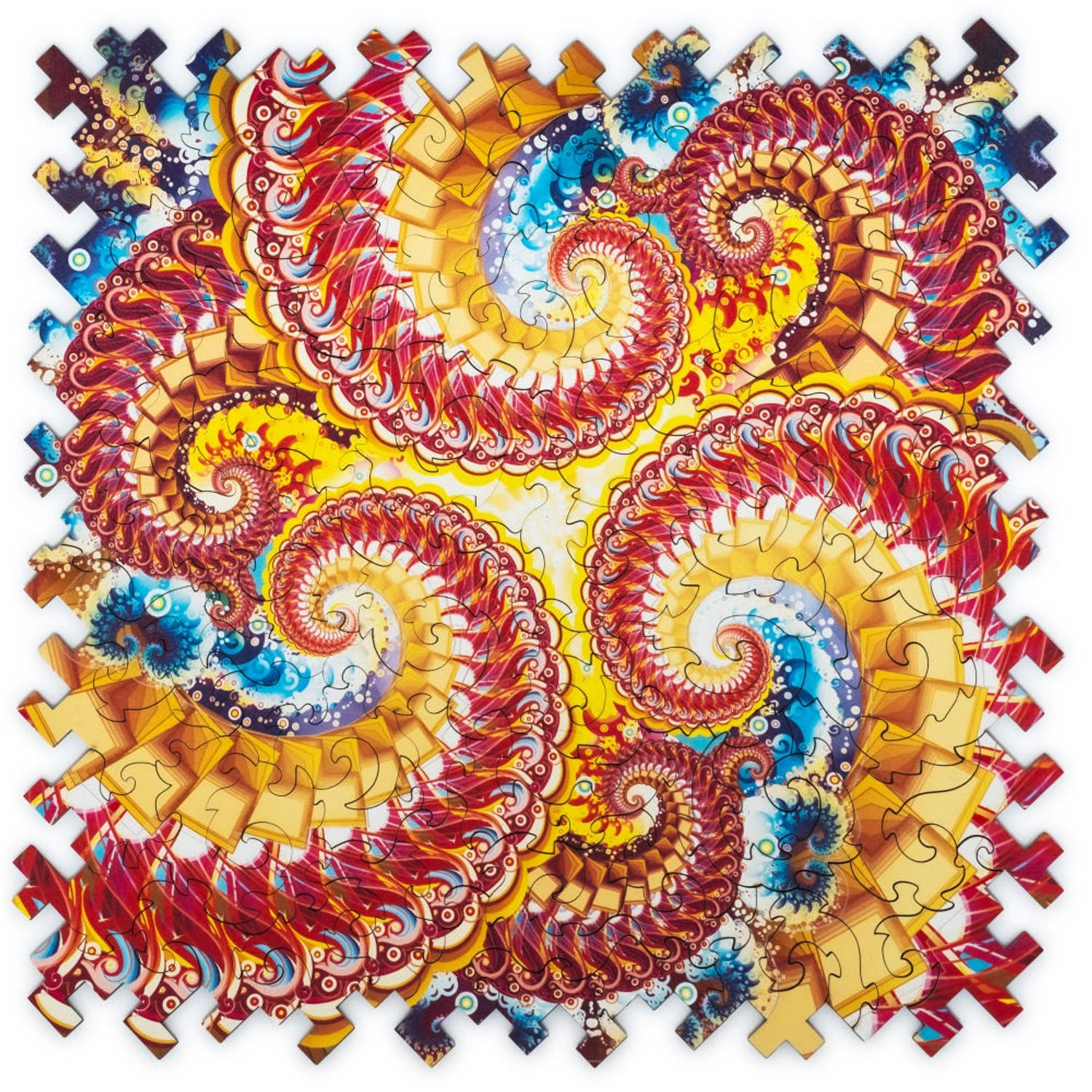 UNIDRAGON Houten Puzzel Abstractie - Fractale Immersie - 100 stukjes - 21,7x21,7 cm