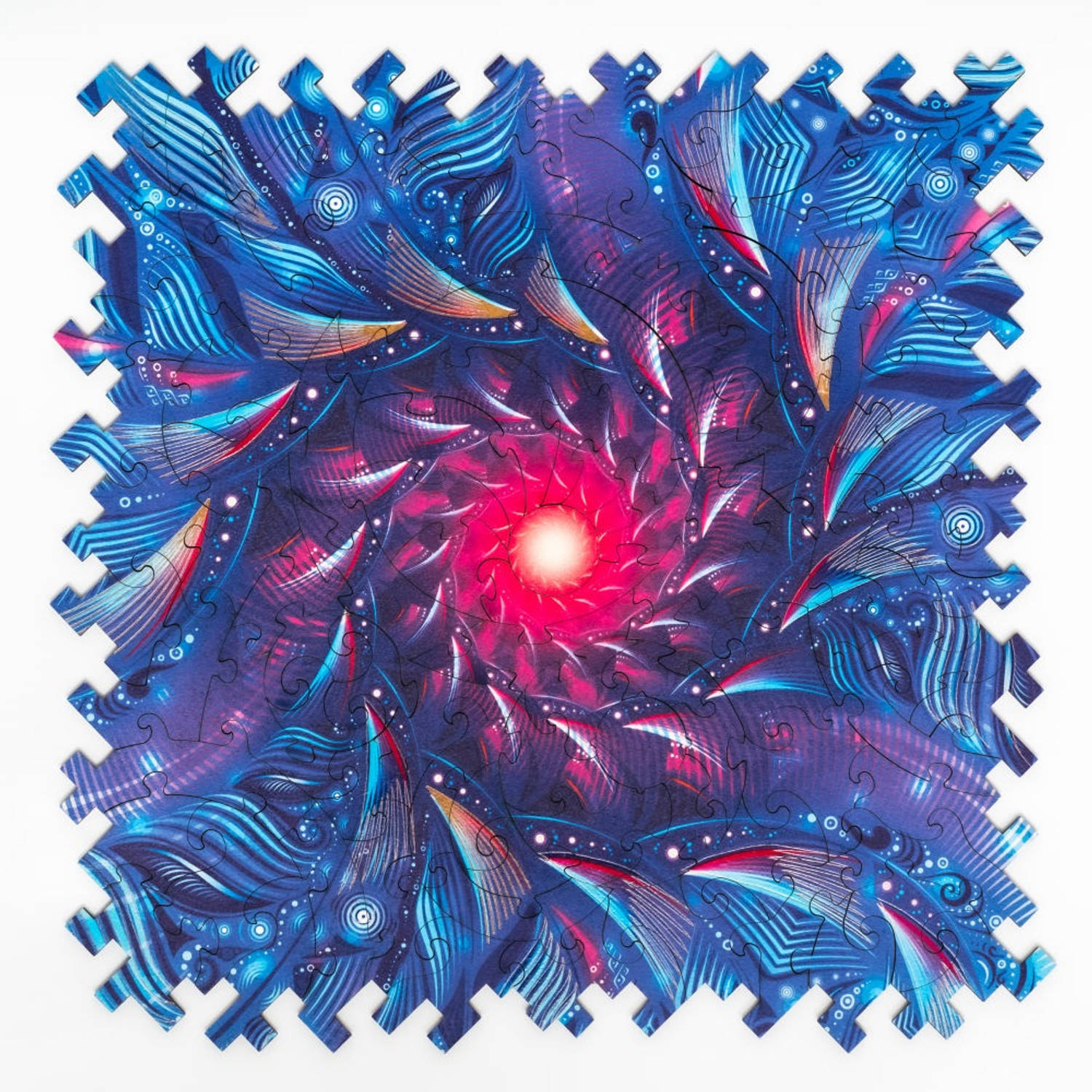 UNIDRAGON Houten Puzzel Abstractie - Diepte van het Veld - 100 stukjes - 21,7x21,7 cm